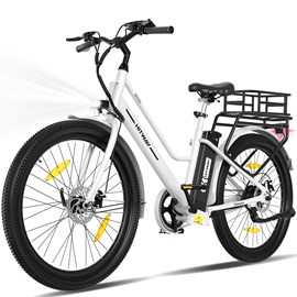 Hitway vélo électrique 27.5pc blanc avec panier