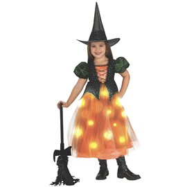 Déguisement lumineux sorcière orange 5