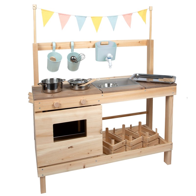 Cuisine de boue et boutique marchande