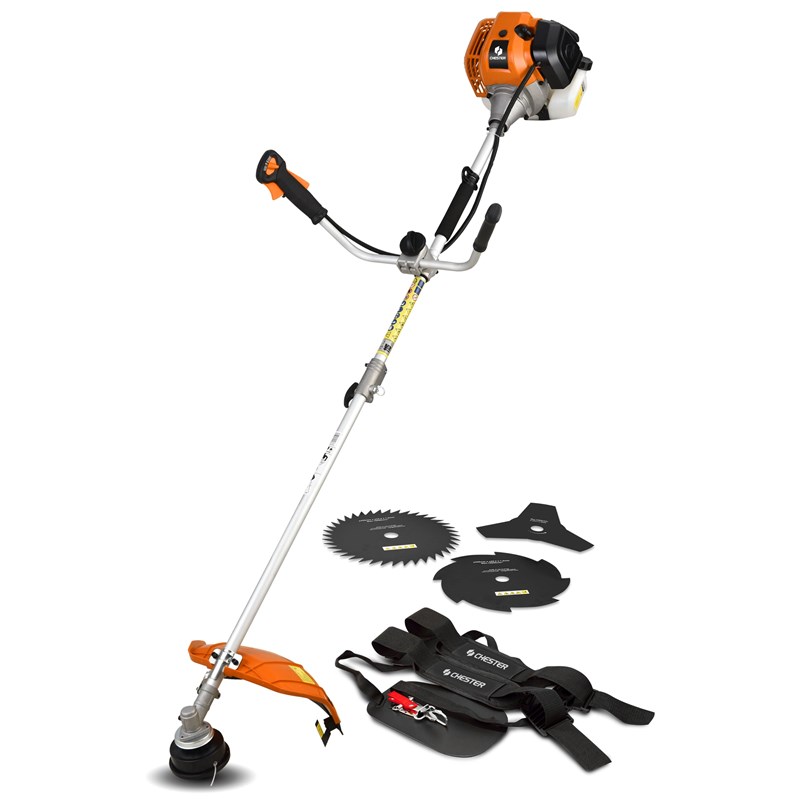 Débroussailleuse chester 52cc - pack complet 4 têtes - pour terrains sauvages