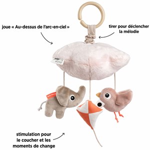 Mobile musical à suspendre playground rose