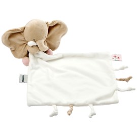 Doudou câlin fanfan l'éléphant blanc crème (27 cm)