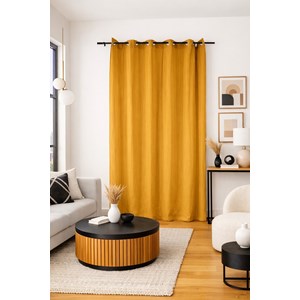 Rideau uni doublé Moutarde
