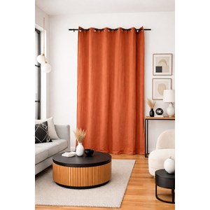 Rideau uni doublé Camel