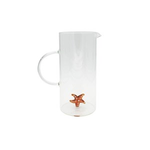 Carafe étoile de mer en verre, ambre