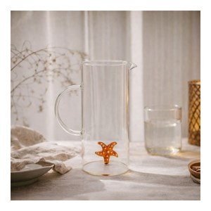 Carafe étoile de mer en verre, ambre