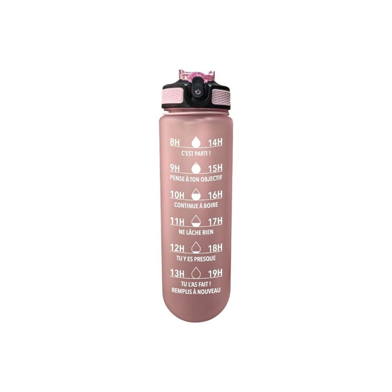 Artime - Gourde de motivation hydratation rose