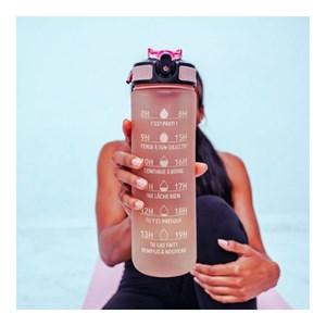 Gourde de motivation hydratation rose
