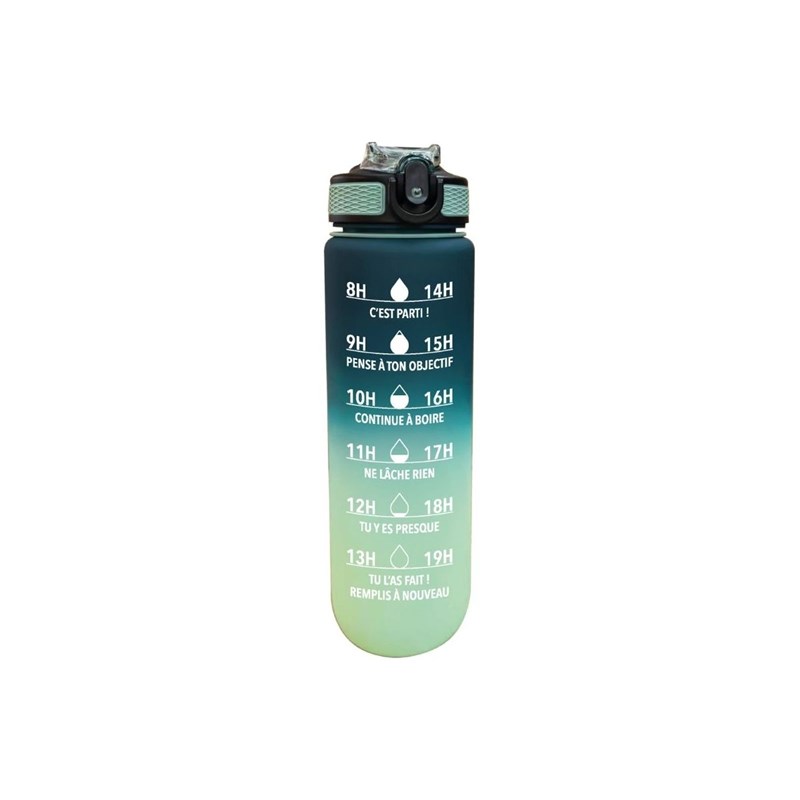 Gourde de motivation hydratation bleu