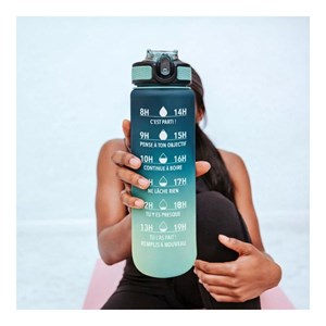 Gourde de motivation hydratation bleu