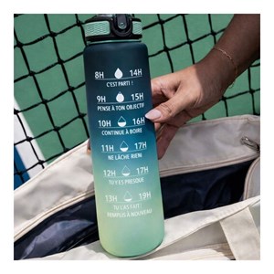 Gourde de motivation hydratation bleu