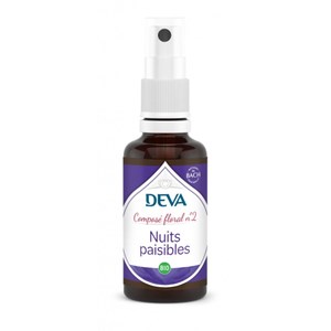 Nuits paisibles n°2 - composé floral bio deva - spray 30ml