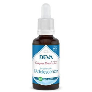 Émotions de l'adolescence n°12 - composé floral bio deva - sans alcool 30ml