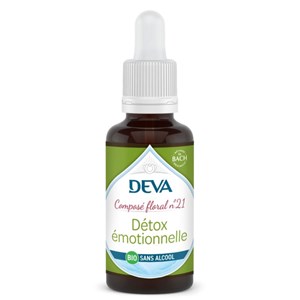 Détox émotionnelle n°21 - composé floral bio deva - sans alcool 30ml