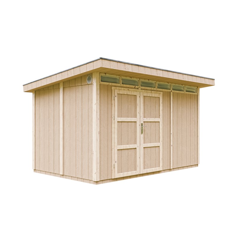 Timbela - Abri de jardin qualité premium 9m²  l412xl279xh237 cm  - beige