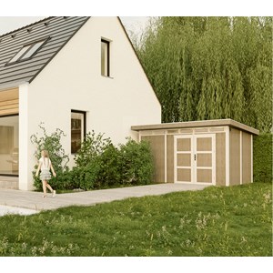Abri de jardin qualité premium 9m²  l412xl279xh237 cm  - beige