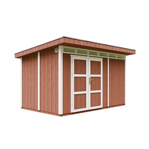 Abri de jardin qualité premium 9m²  l412xl279xh237 cm - rouge