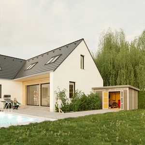 Abri de jardin qualité premium 9m²  l412xl279xh237 cm - marron