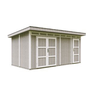 Abri de jardin qualité premium 8.52+2.95 m² garage moto exterieur - gris