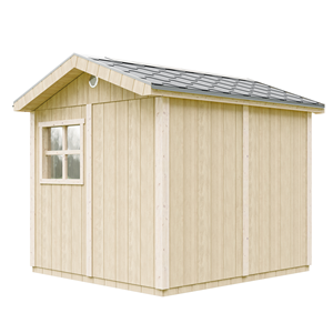 Abri de jardin qualité premium 5,9m² h252x250x294cm bardeaux bitumineux beige