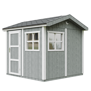 Abri de jardin qualité premium 5,9m² h252x250x294 cm bardeaux bitumineux gris
