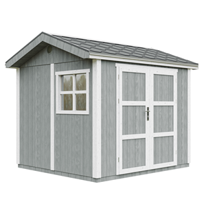 Abri de jardin qualité premium 5,9m² h252x250x294cm bardeaux bitumineux gris