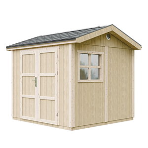 Abri de jardin qualité premium 5,9m² h252x250x294cm bardeaux bitumineux jaune