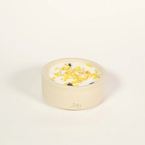 Bougie grès 200g pétales de tournesol