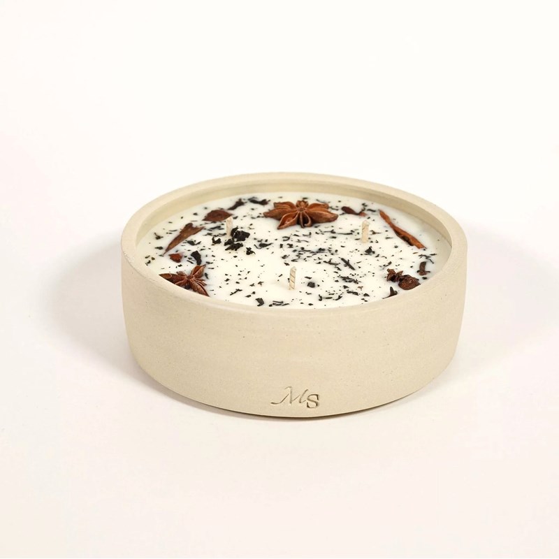 Bougie grès 300g thé et pain d’épices