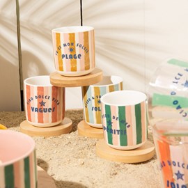 Lot de 4 tasses  beach club 10 cl