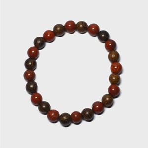 Bracelet homme en bois et en jaspe rouge