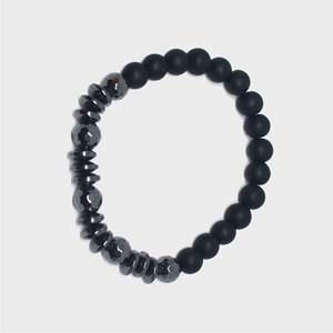 Bracelet noir et hématites