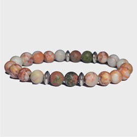 Bracelet homme en unakite et netstone
