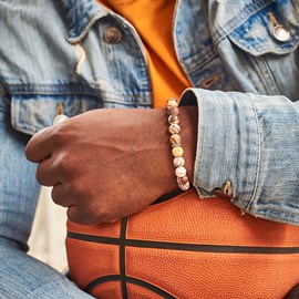 Bracelet homme en jaspe zèbre