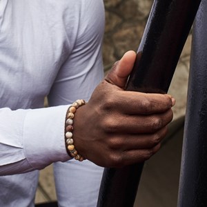 Bracelet homme en jaspe zèbre