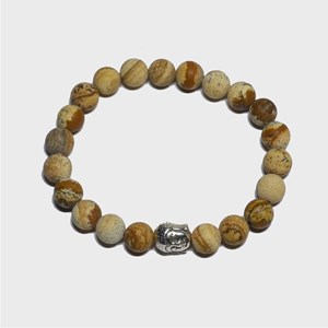 Bracelet homme en jaspe et bouddha