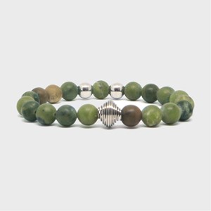 Bracelet homme en jade vert
