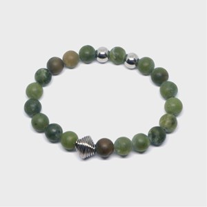 Bracelet homme en jade vert