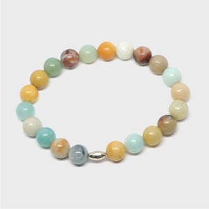 Bracelet homme en amazonite et argent