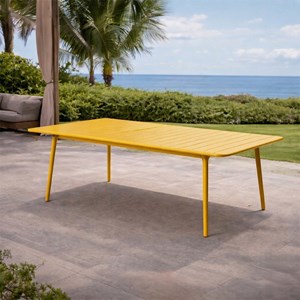Bergame table de jardin 8-10 places 200cm jaune