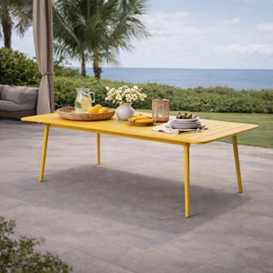 Bergame table de jardin 8-10 places 200cm jaune