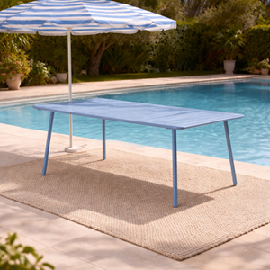 Bergame table de jardin 10-12 places 234cm bleue