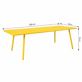 Bergame table de jardin 10-12 places 234cm jaune
