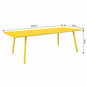 Bergame table de jardin 10-12 places 234cm jaune