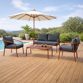 Bergame salon de jardin 4 places terracotta