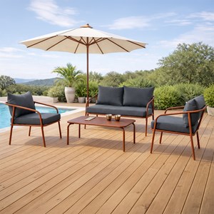 Bergame salon de jardin 4 places terracotta