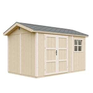 Abri de jardin qualité premium 8,68m² 252x250x412 cm bardeaux bitumineux beige