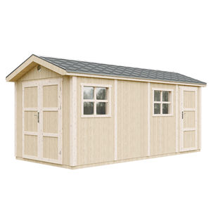 Abri de jardin qualité premium 8.52 + 2.95 m² - h252x250x530 cm - beige