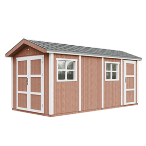 Abri de jardin qualité premium 11,47 m² - h252x250x530 cm - rouge