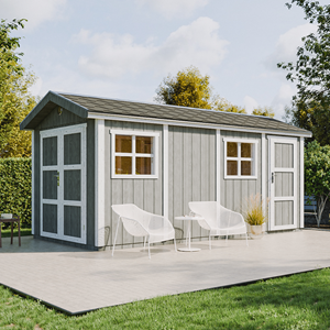 Abri de jardin qualité premium 11,47 m² - h252x250x530 cm - gris